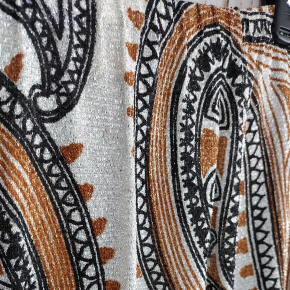 Vintage 60s MOD Daisy's Originals of Miami Metallic Paisley A-Line Maxi Skirt - Picture 5 of 12